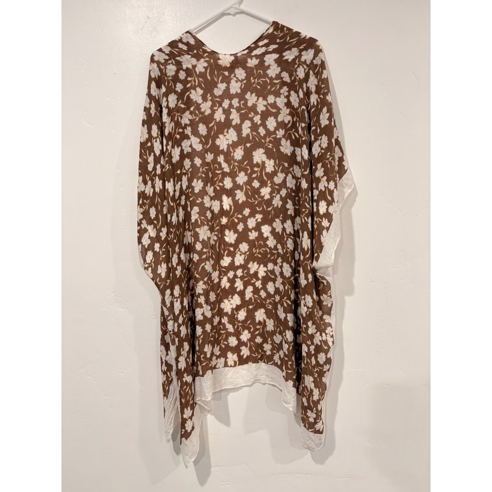 Altar'd State‎ Brown Floral Kimono Wrap Daisy Print One Size Viscose Cover Up - Picture 2 of 3